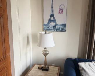 Matching side tables with marble tops