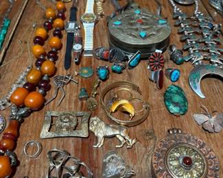 Turquoise, Sterling, Coral, Carnelian, etc