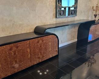 Custom burl and lacquer sideboard 