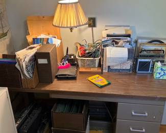 Office Desk, Ephemera, and Office Supplies