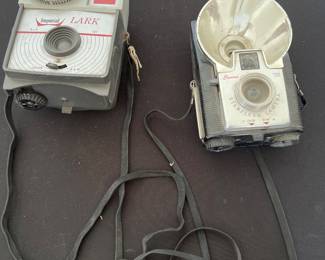 Vintage Imperial Lark, and Brownie Starflash Cameras 