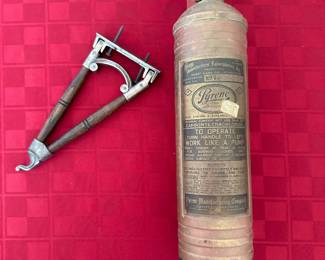 UL Pyrene Fire Extinguisher, Vintage Swivel Wall Hook