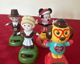 Vintage Bobble Head Solar Dancing Figurines