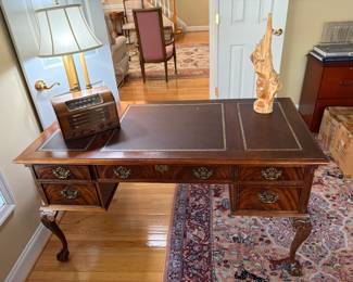 Leather top office desk
