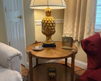 MCM - Regency two-tier walnut round table