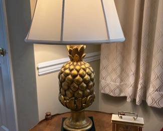 VTG- Large Gilded Pineapple Lamp by Neirmann Weeks. - HEAVY 