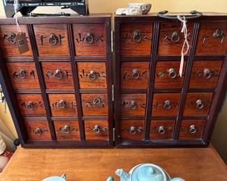 Vintage Asian Portable Apothecary / Medicine Chest