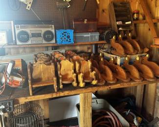 WOODWORKING SMALL BENCHES  ROCKERS  DUCK TOWEL HOLDERS