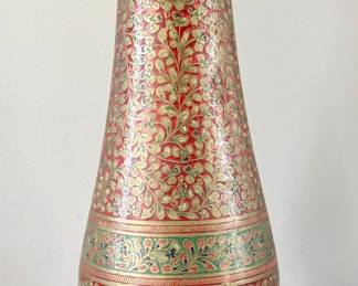 Enamel & Brass Vase