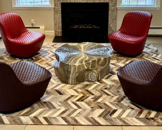 Faux Hide Chevron Area Rug 