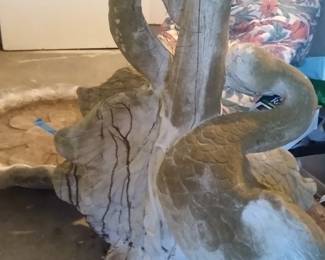 Vintage swans birdbath 