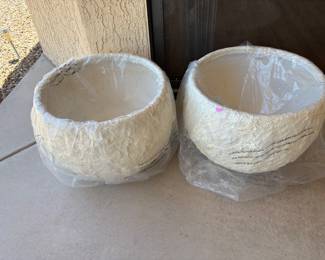 2-Large Tahiti Bowl Planters, New