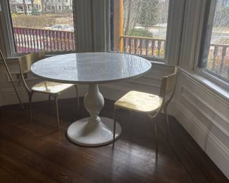 White Marble Top Dining/kitchen Table 