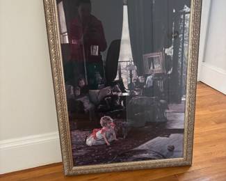 Vintage Gold Picture Frame with Picture 