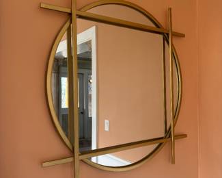 Gold Round Mirror