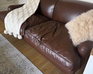Designer Brown Leather Sofa