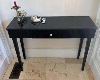 Black Lacquered/Wood Console Table