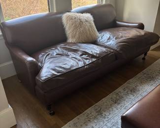 Designer Brown Leather Sofa