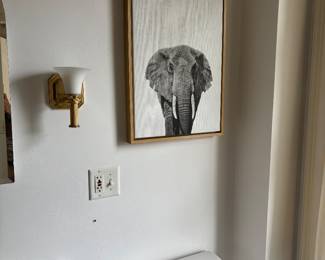 Brown Wood Framed Elephant 