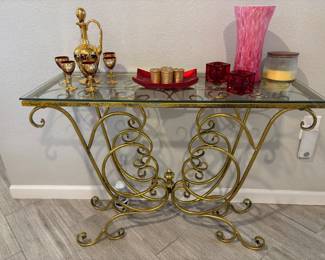 Gold Embellished Console Table