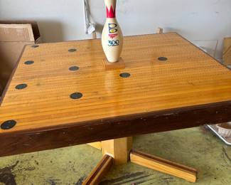 Fabulous Find! Game Table Made From Bowling Lane Floor, 46" X 42"