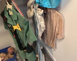 Vintage 1950's Girl Scout Dress, Patches & Sash