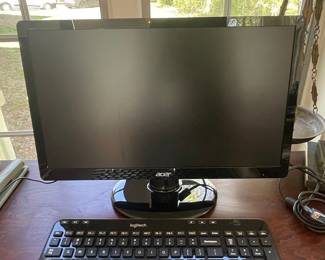 Acer LED Monitor and Logitech Wireless Keyboard