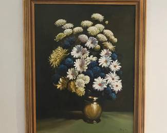 Floral Still Life Painting signed Chong Ung
