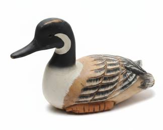 Hand Carved Wooden Bufflehead Duck Decoy