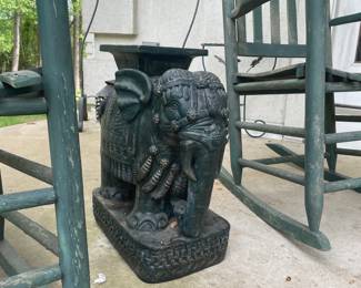 Ornate Elephant Garden Stool/Table
