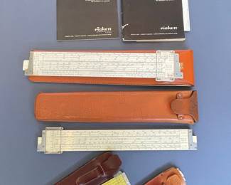 Pickett Slide Rule Collection with Manuals and Cases, including Western Electric Branded Case