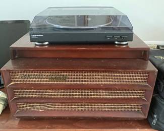 Audio-Technica Turntable on Vintage Console