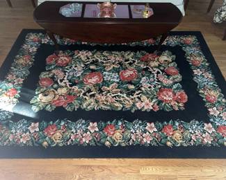 Whitney "Rose Medallion" Floral Wool Rug - Made in Spain