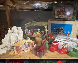 Ceramic Nativity Set Assortment with Holiday Decor