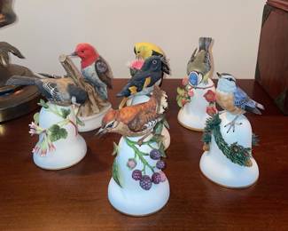 Franklin Mint Porcelain Bird Bells by Peter Barrett
