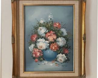 Floral Still Life Painting Vtg