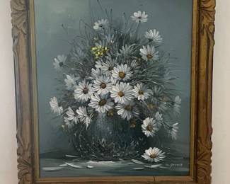 Daisies in a Vase Painting by S. Young