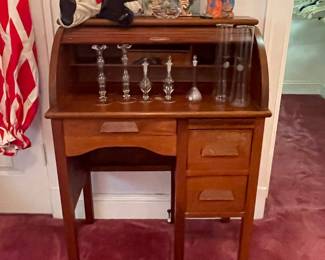 Vintage Child's Roll-Top Desk