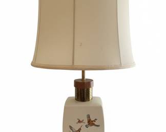 Vintage Ceramic Table Lamp with Duck Motif