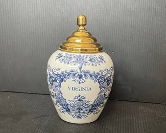 Royal Goedewaagen "Virginia" Delft Tobacco Jar