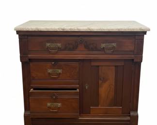 Victorian Mahogany Washstand with Marble Top