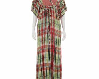 Vintage Plaid Maxi Dress