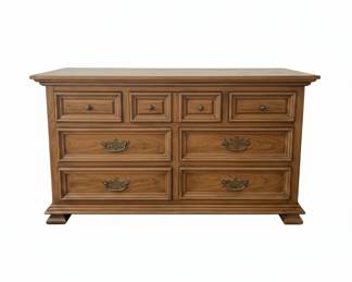 Vintage Oak Dresser with Brass Pulls