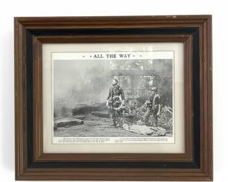 Framed "All The Way" Magazine Article Depicting Soldiers