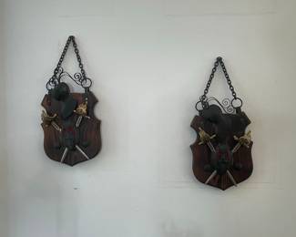 Medieval Knight Wall Plaque with Crossed Swords and Helmet