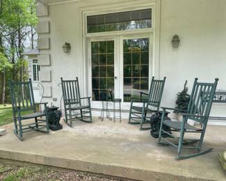 Green Wooden Rocking Chairs