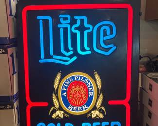 Miller Lite "A Fine Pilsner Beer" Cold Beer Neon Sign