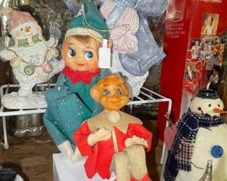 Vintage Knee Hugger Elf Figurines