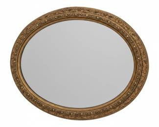 Ornate Gilt Oval Wall Mirror