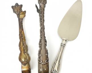 Sterling Silver Serving Utensils and Cake Server Vtg